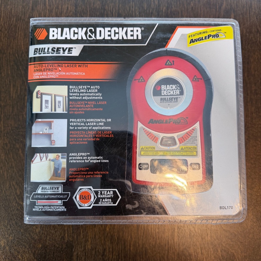 Black & Decker Bullseye Auto-Leveling Laser AnglePro Level BDL170 Red Black